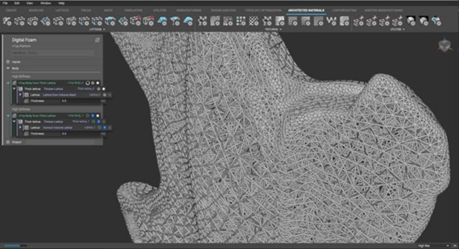 The nTopology modeling software used for EOS Digital Foam. (Image courtesy of nTopology.)